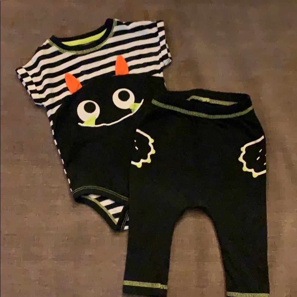 Cat & Jack Monster onesie and pant set
